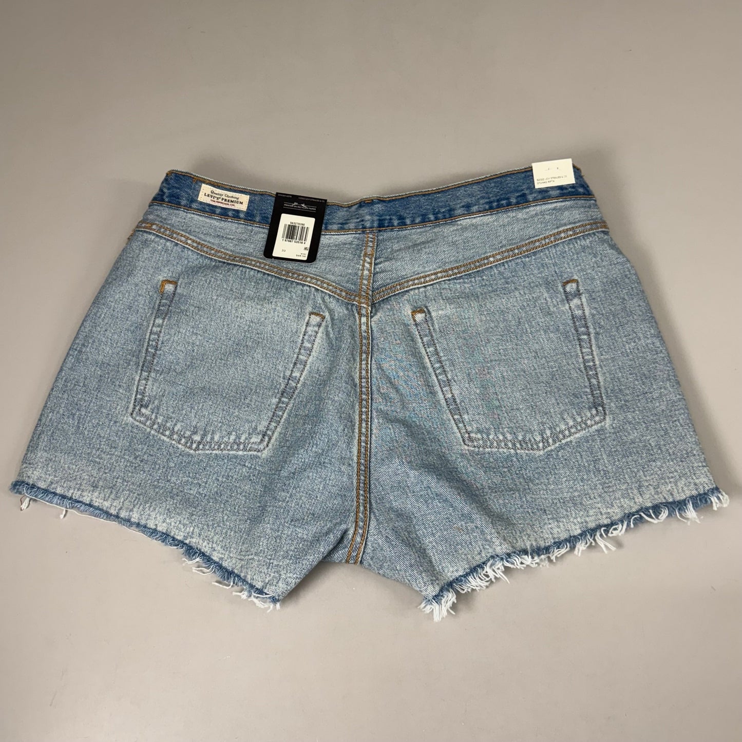 LEVIS 501 Original Fit High Rise Shorts Women's Sz 33 Vague Finish Medium Wash
