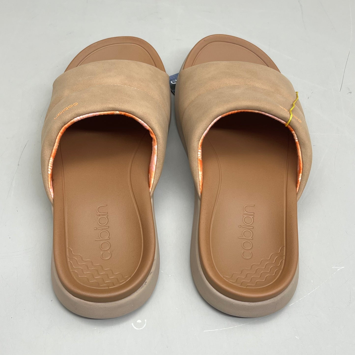 COBIAN Tolula Slide Enhanced Cushion Suede Strap Women's Sz 8 Tan TOL24-230-08