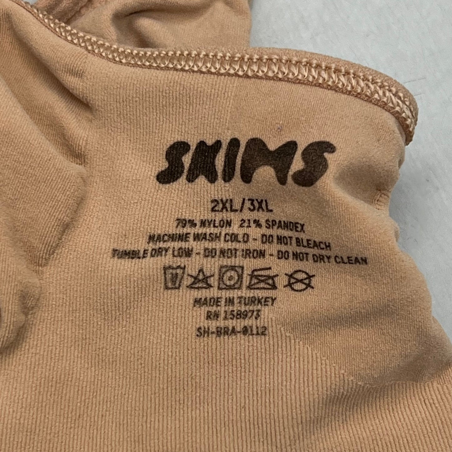 SKIMS Strong Support Seamless Bralette Pique Stitching Women's Sz 2X/3X Ochre