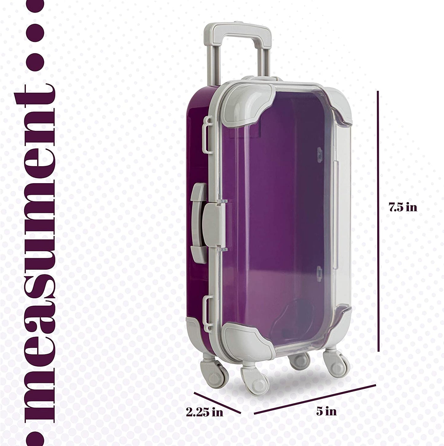Purple Plastic Suitcase Candy Box 3 Pack 7.5"x5"x2.5"