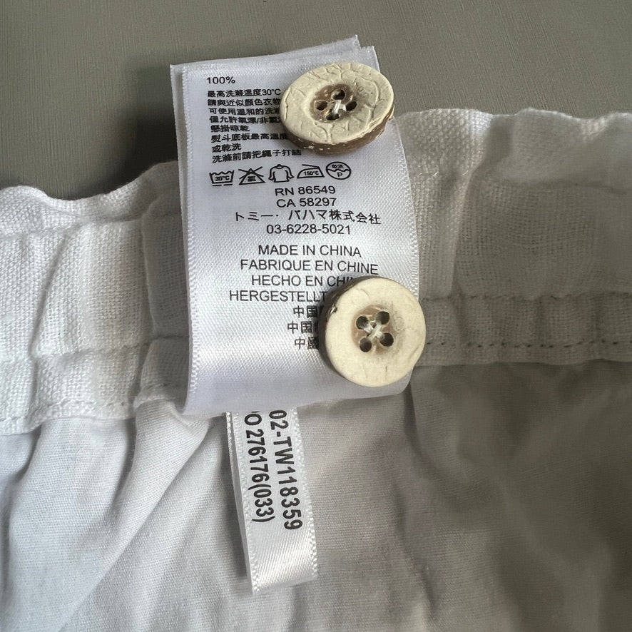 TOMMY BAHAMA Women's Palmbray Tapered Linen Pant White Size XL (New)