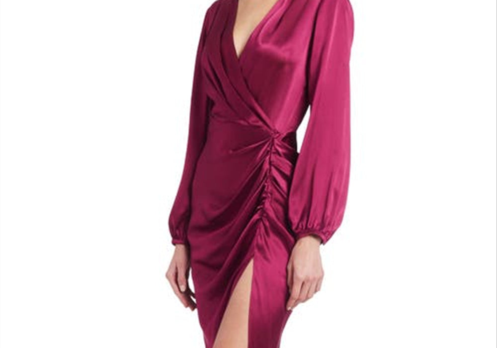 Amanda Uprichard Roma Silk Dress, Aubergine - Medium