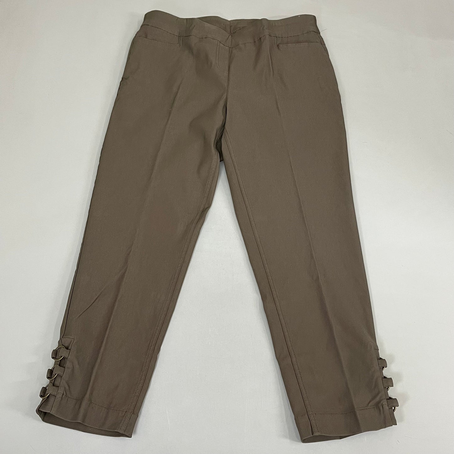 MULTIPLES Ankle Pants Petite Women's Sz 10P Truffle M33709PP