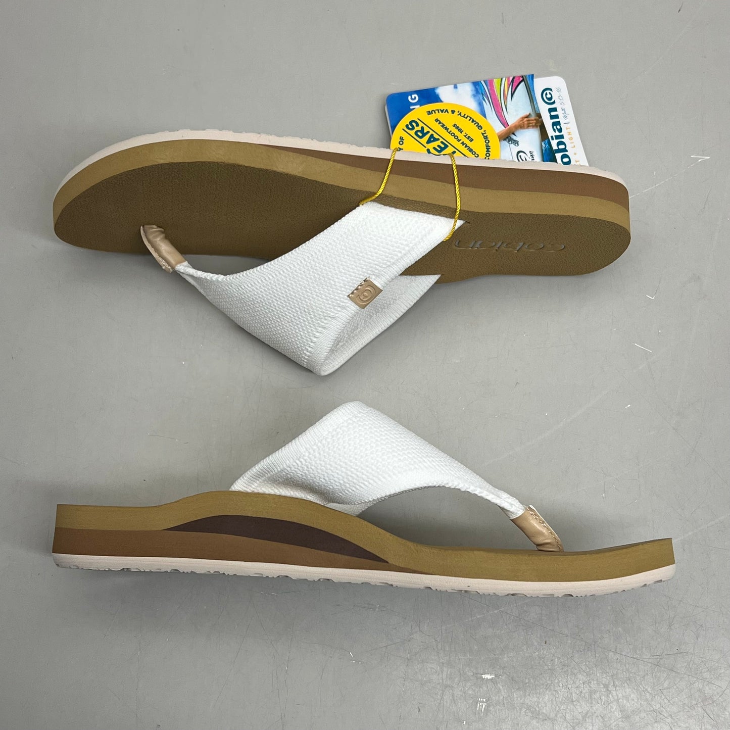 COBIAN Bermuda Bounce Mesh Strap Women's Sz 7 EU 37 Cream BEB24-110-7