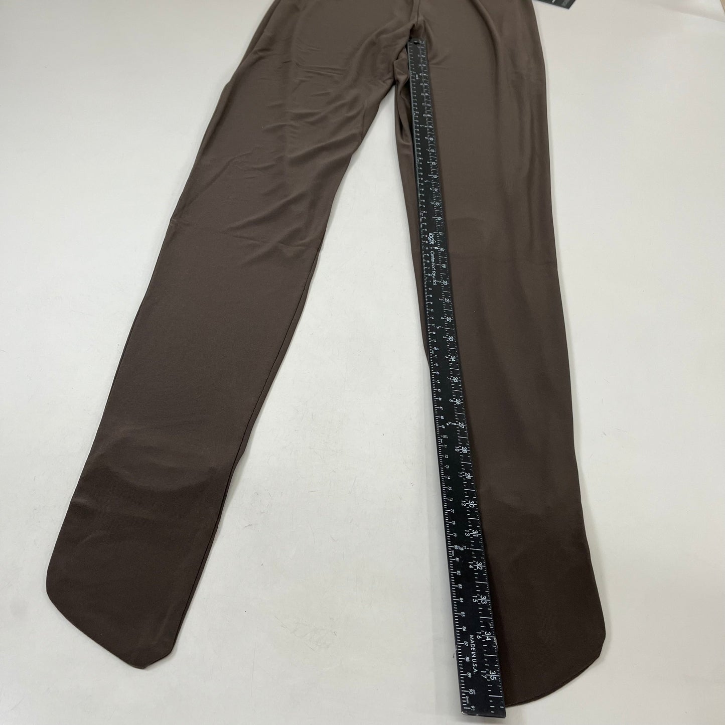 NORMA KAMALI Sleeveless Catsuit w/ Footsie Hidden Zip Women's Sz L/40 Chocolate