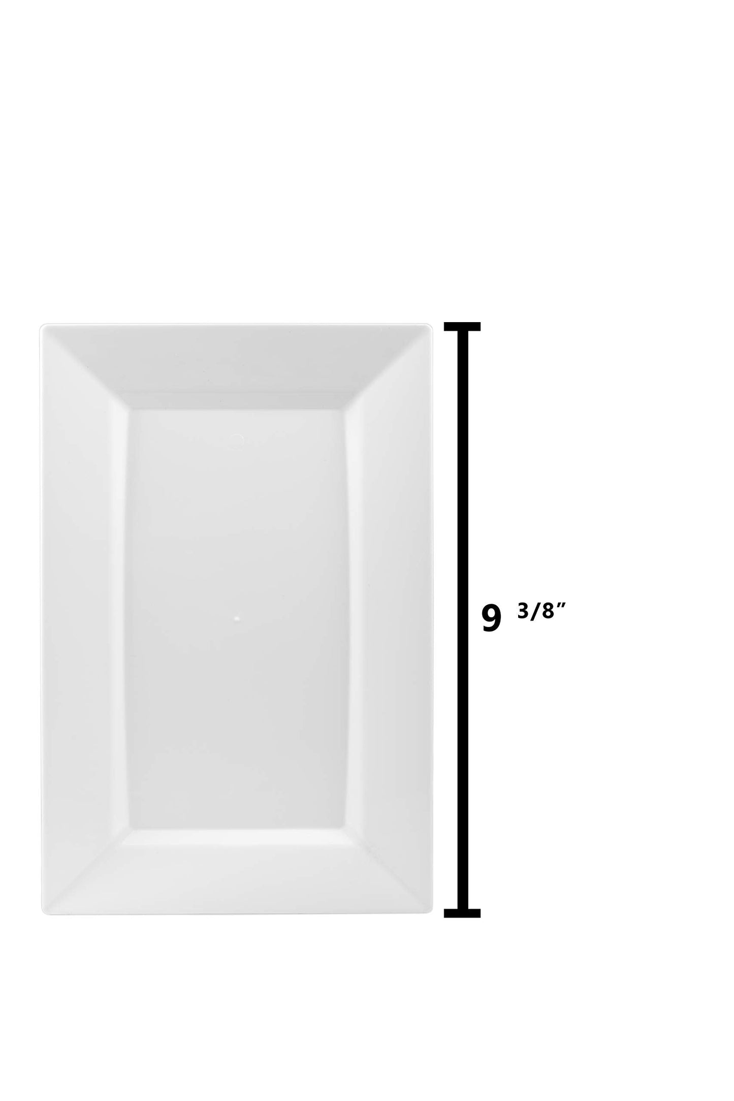 9.5 In. White Rectangular Plates | 10 Count