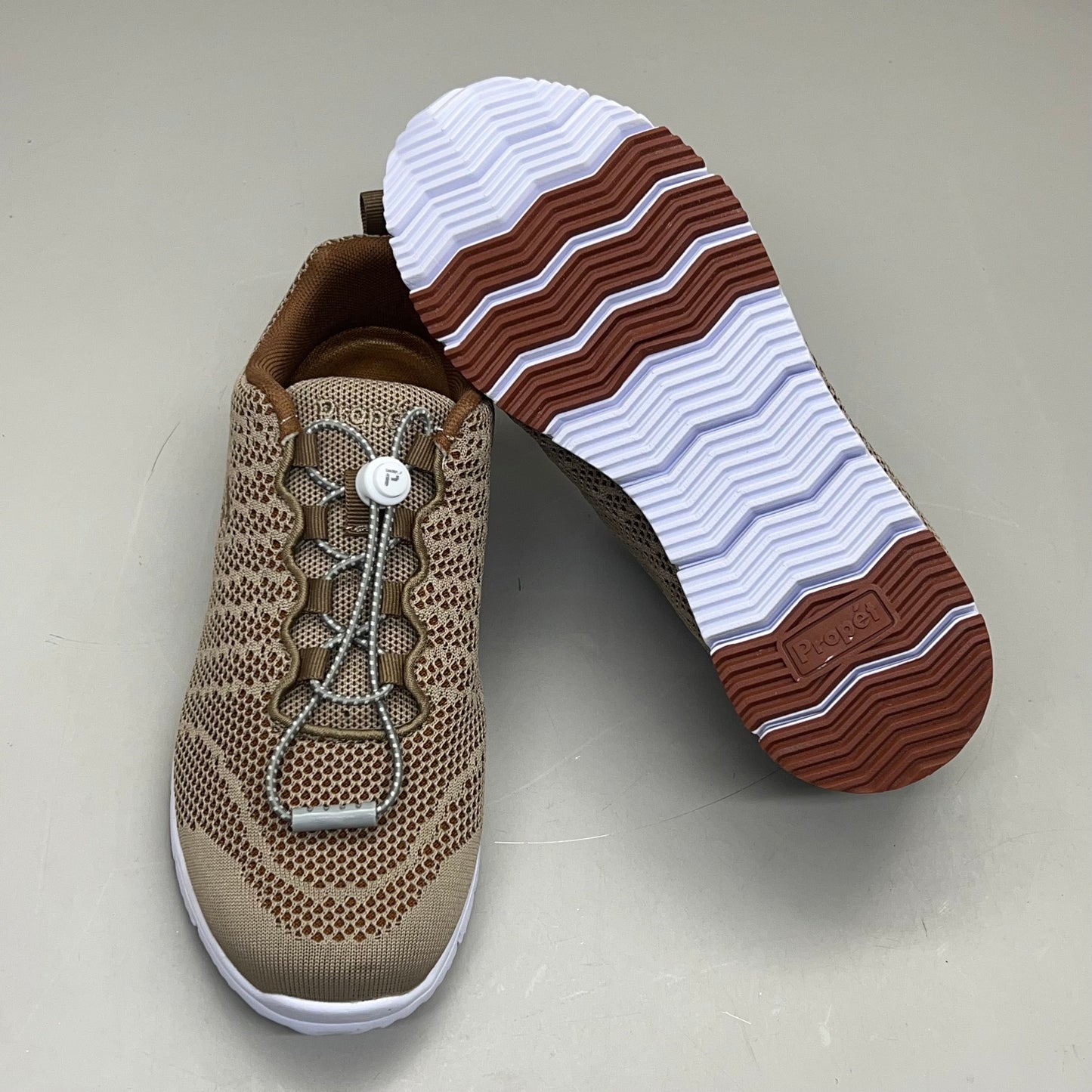 PROPET Travel Walker Evo Shoe Women's Sz 8.5 Width X(2E) Taupe/Sienna WAT062M
