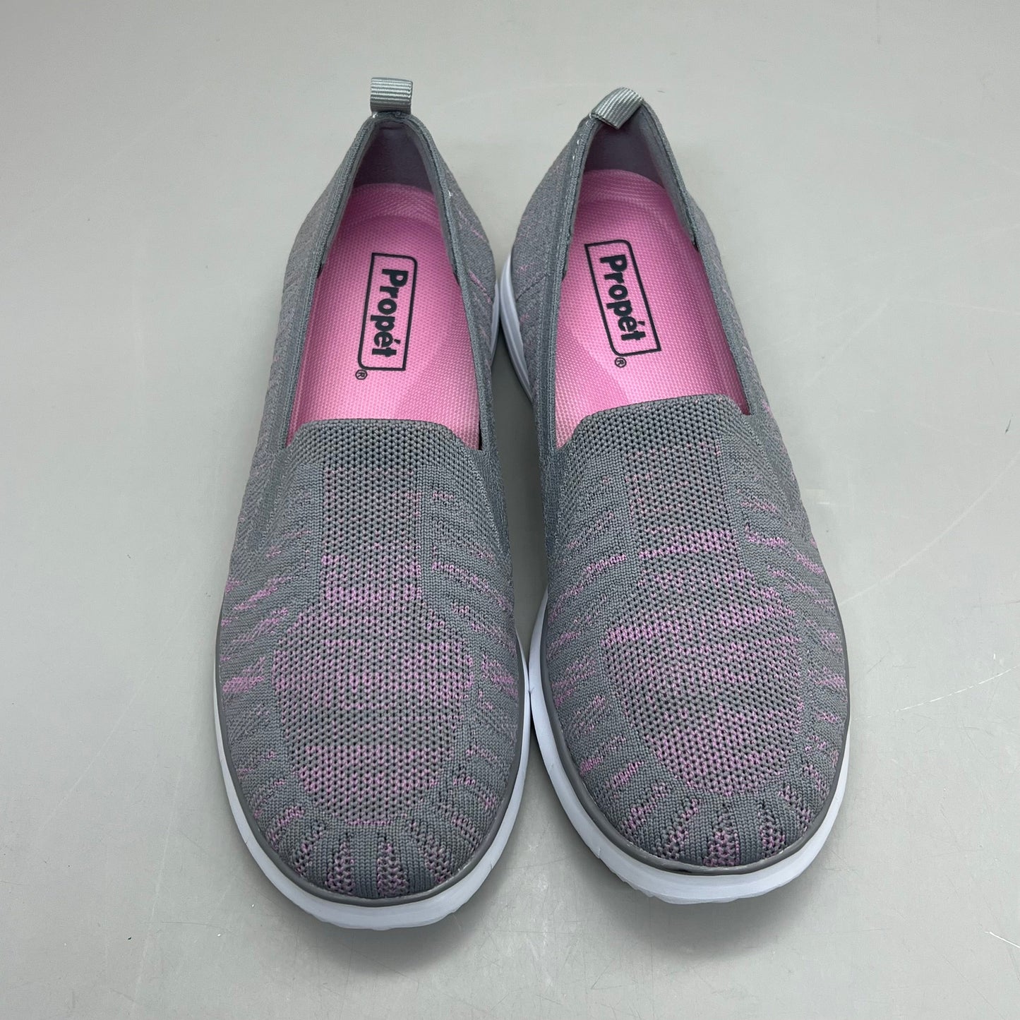 PROPET Travel Fit Slip-On Flexible Shoe Women's Sz 6.5 M(B) Grey/Pink WAT044M