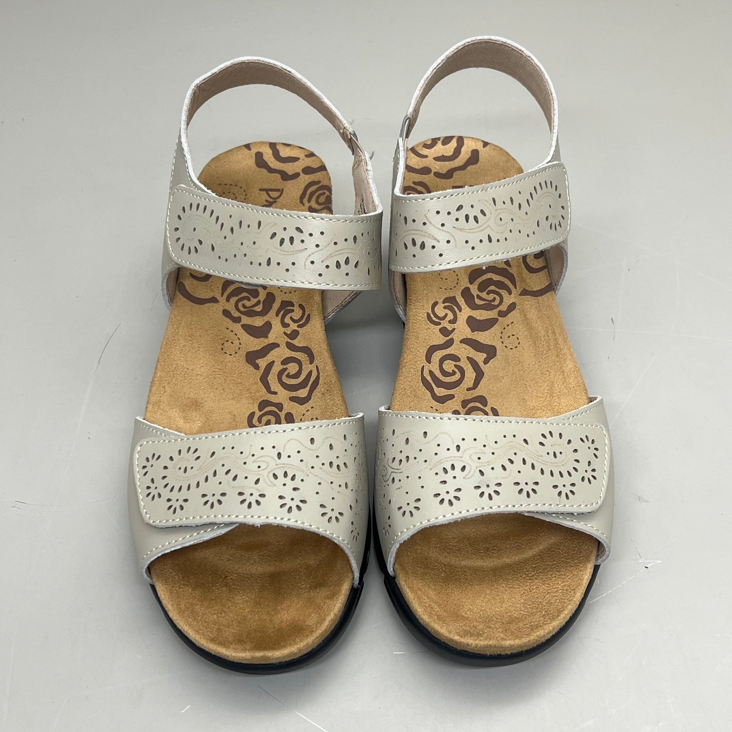 PROPET Wanda Sandal w/Wedge Heel Design Womens Sz 7.5 XX WIDE (4E) Cream WSX203L