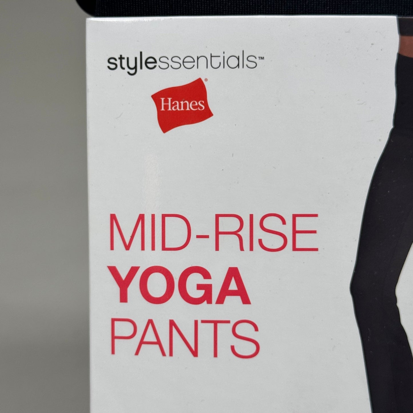 HANES (2 PACK) Mid-Rise Yoga Pants Polyester Spandex Women's Sz L Black 441985