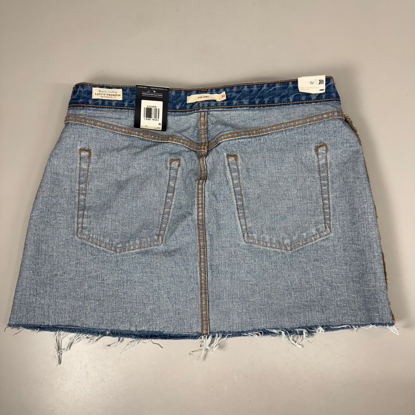 LEVIS Recrafted Icon Skirt Mid Rise Original Women's Sz 30 Novel Notion Med Wash