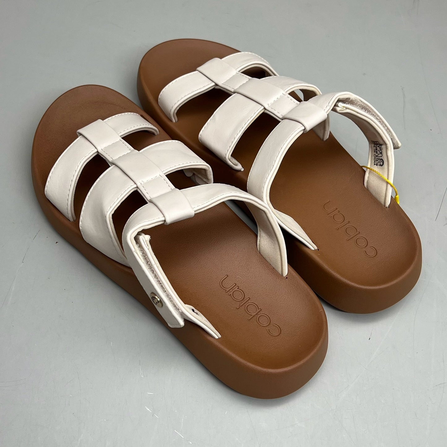 COBIAN Amalfi Synthetic Leather W/ Microfiber Lining Sandals Women's Sz 10, 41 EU Cream AMA25-110-10