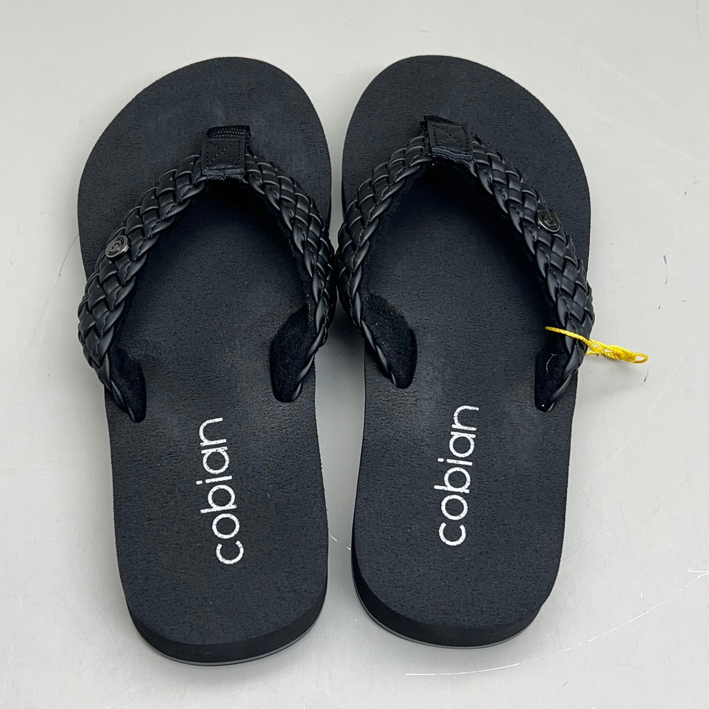 COBIAN Braided Bounce Synthetic Leather Sandals Women's Sz 8 EU 38.5 Black BRB10-001-8