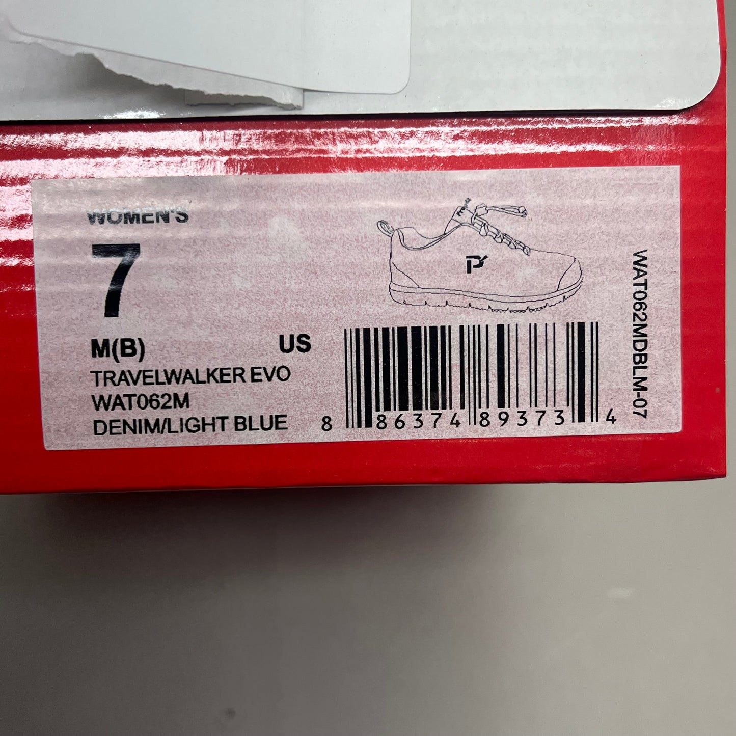 PROPET Travel Walker Evo Shoe Women's Sz 7 Width M(B) Denim/Light Blue WAT062M