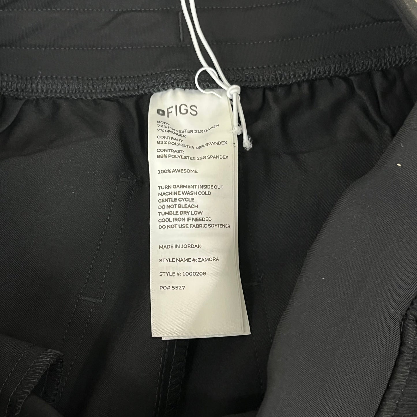 FIGS Zamora Jogger Scrub Pants Women's Sz XXST (Tall) 31" Inseam Black 1000208