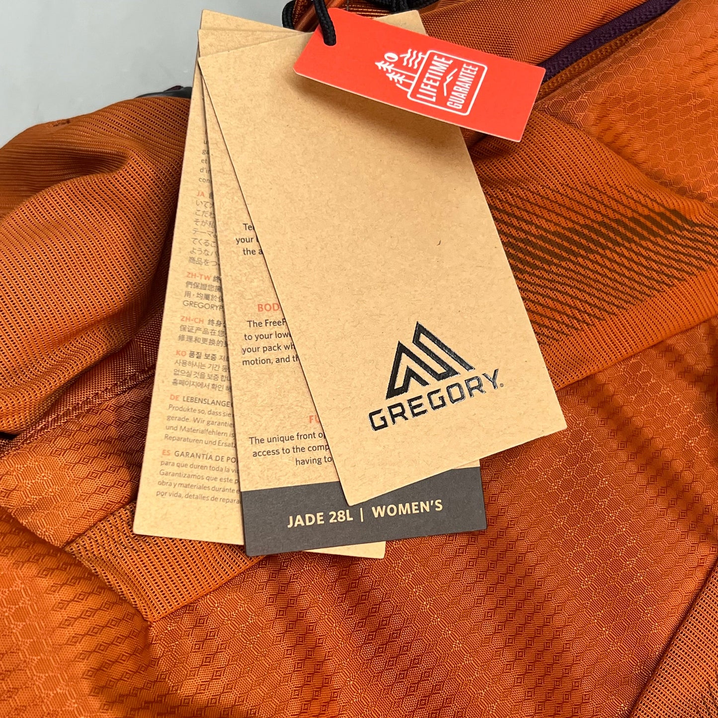 GREGORY Jade 28L Backpack Adjustable Torso Women's XS/SM 2/3lbs Moab Orange