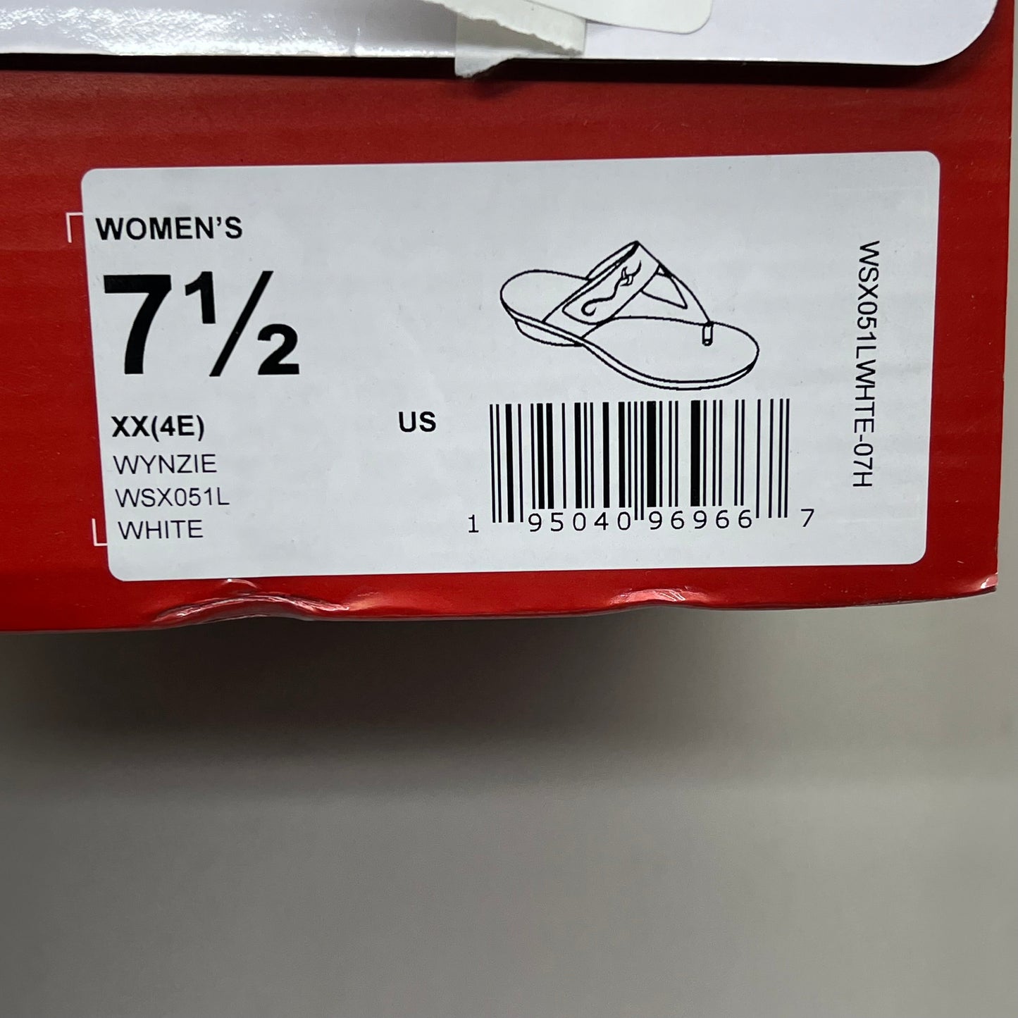 PROPET Wynzie Dressy Adjustable Flip Flop Women's Sz 7.5 XX(4E) White WSX051L