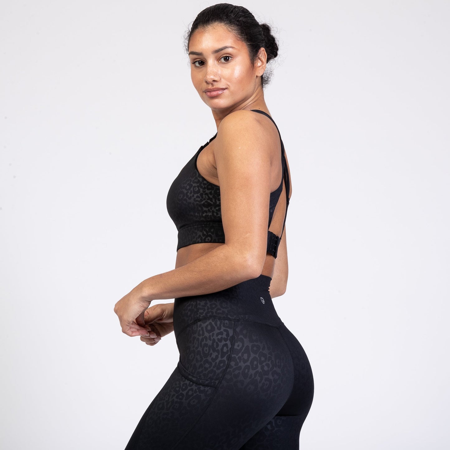 Chloé 3 Running Nursing Sports Bra (Black Cheetah)