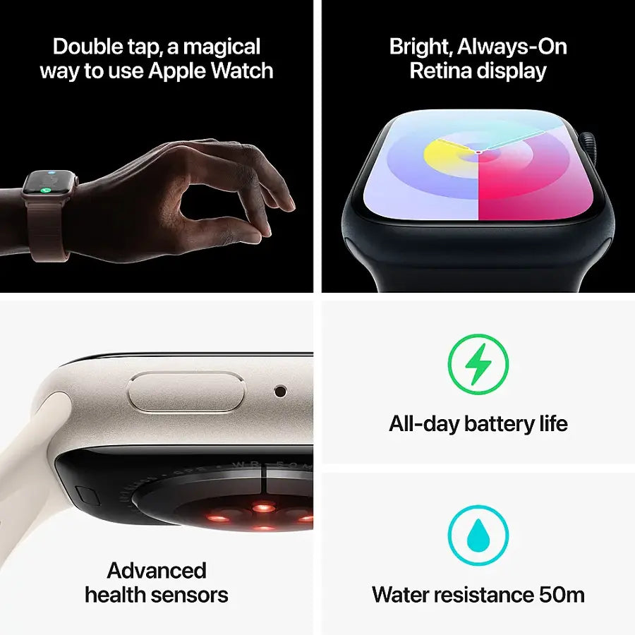 Apple Watch Series 9 (2023) – 41mm GPS Wi-Fi – Aluminum Case with Sport Band