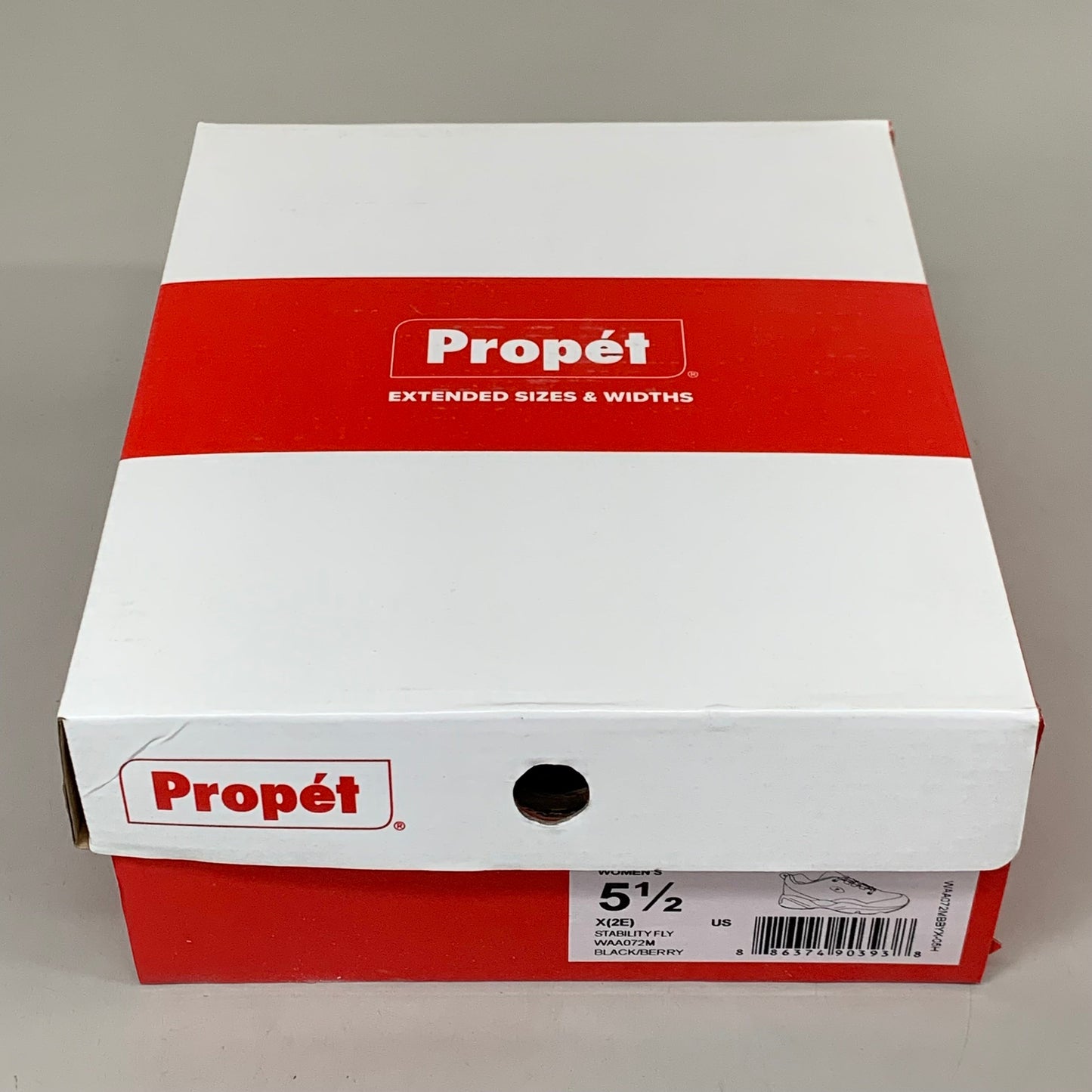 PROPET Stability Fly Sneaker X(2E) Women's SZ 5.5 Black/Berry WAA072MBBYX-05H