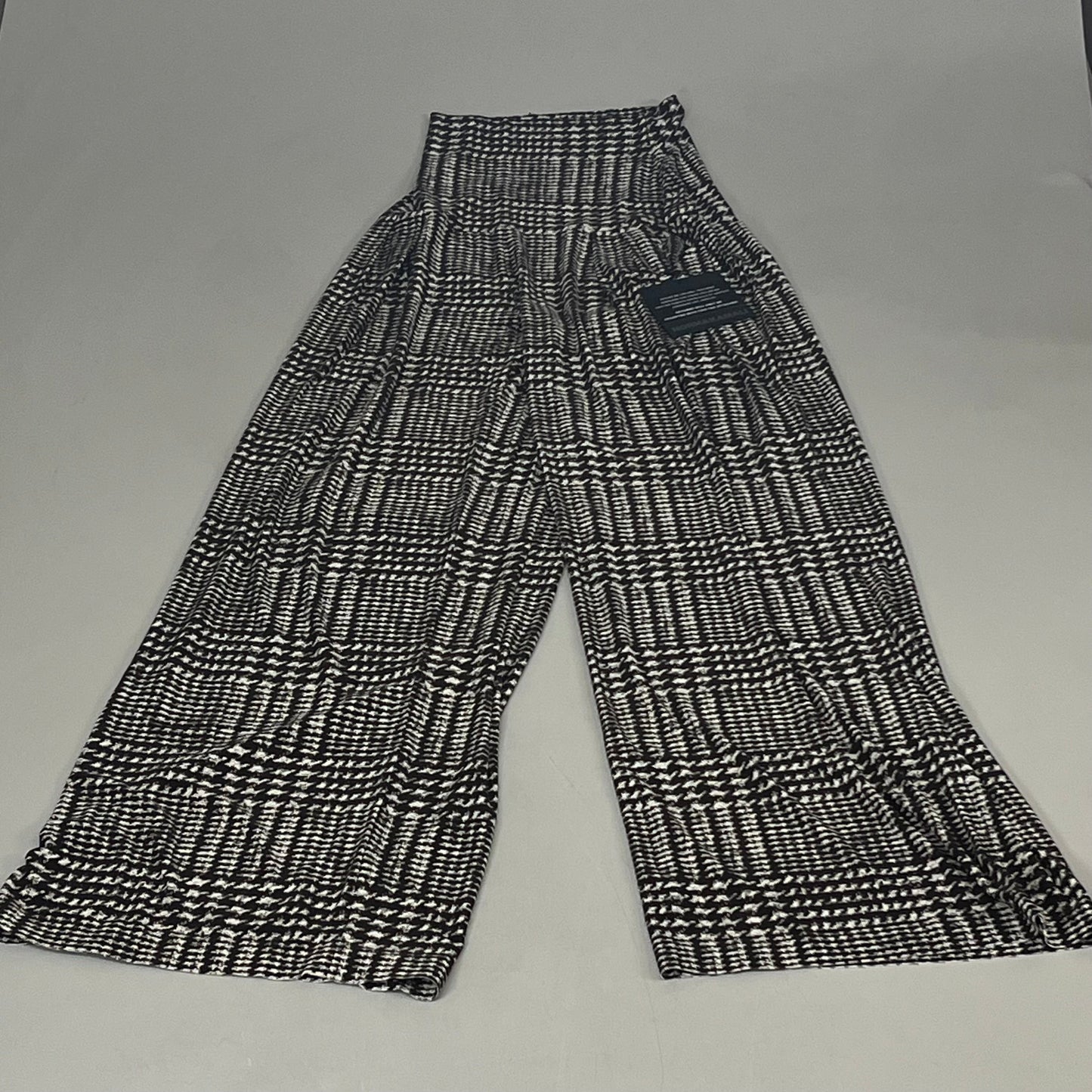 NORMA KAMALI High Waist Pleat Pant Women's Sz XS/29 Chocolate Glenn Plaid Tweed