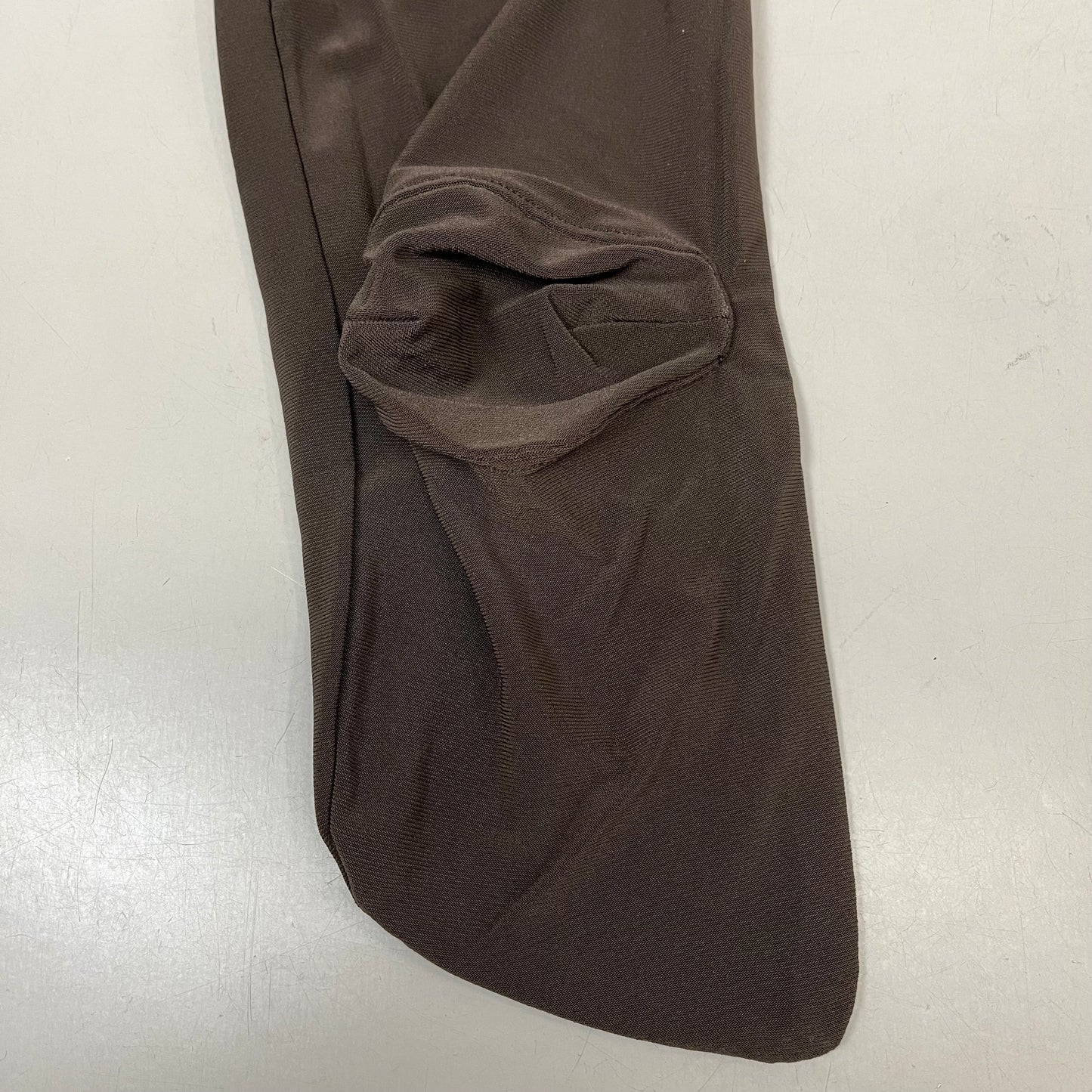 NORMA KAMALI Sleeveless Catsuit w/ Footsie Hidden Zip Women's Sz L/40 Chocolate