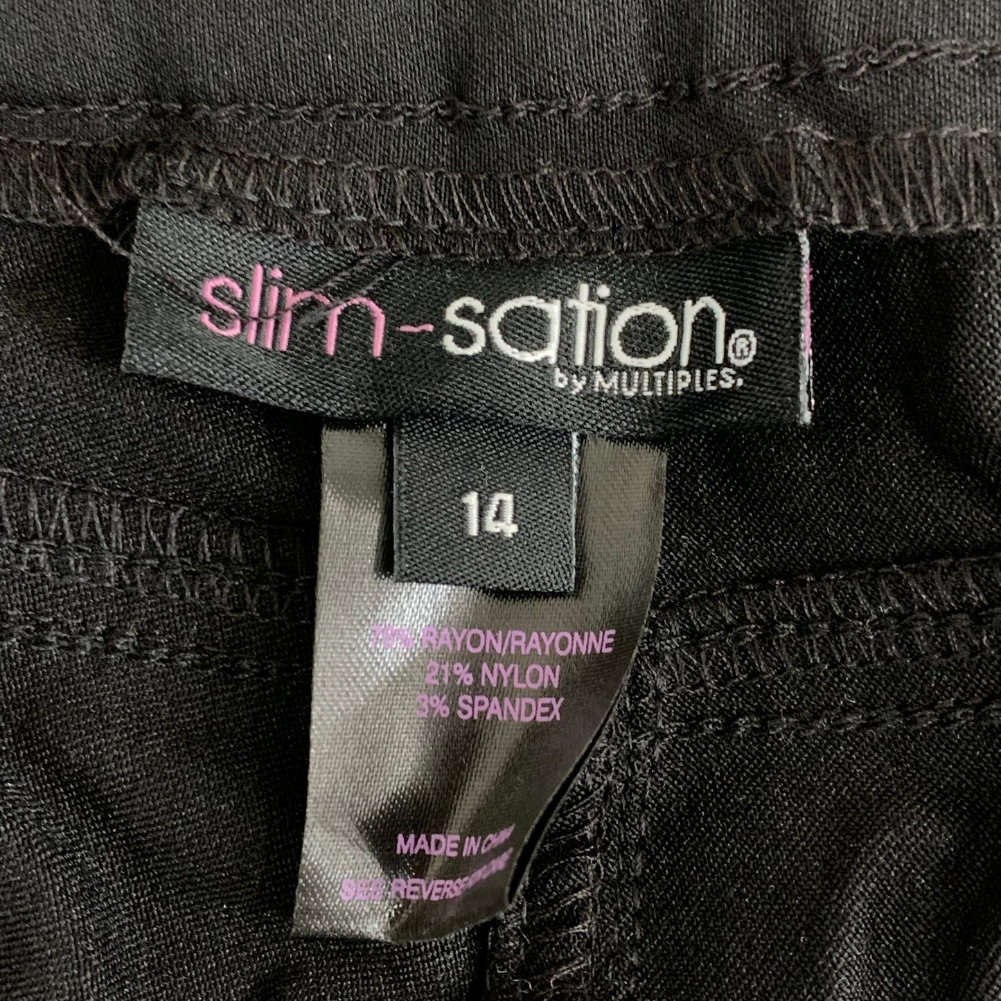 MULTIPLES Ankle Pants Petite Women's Sz 14 Black