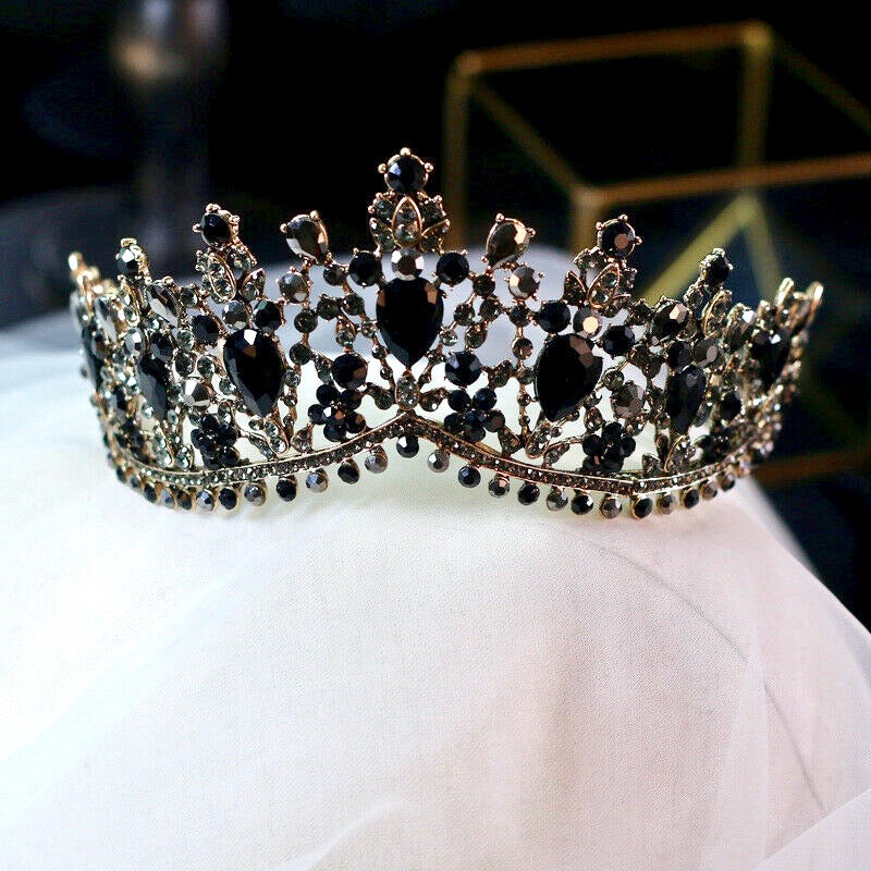 Olenna - Victorian Gothic Black Bridal Tiara