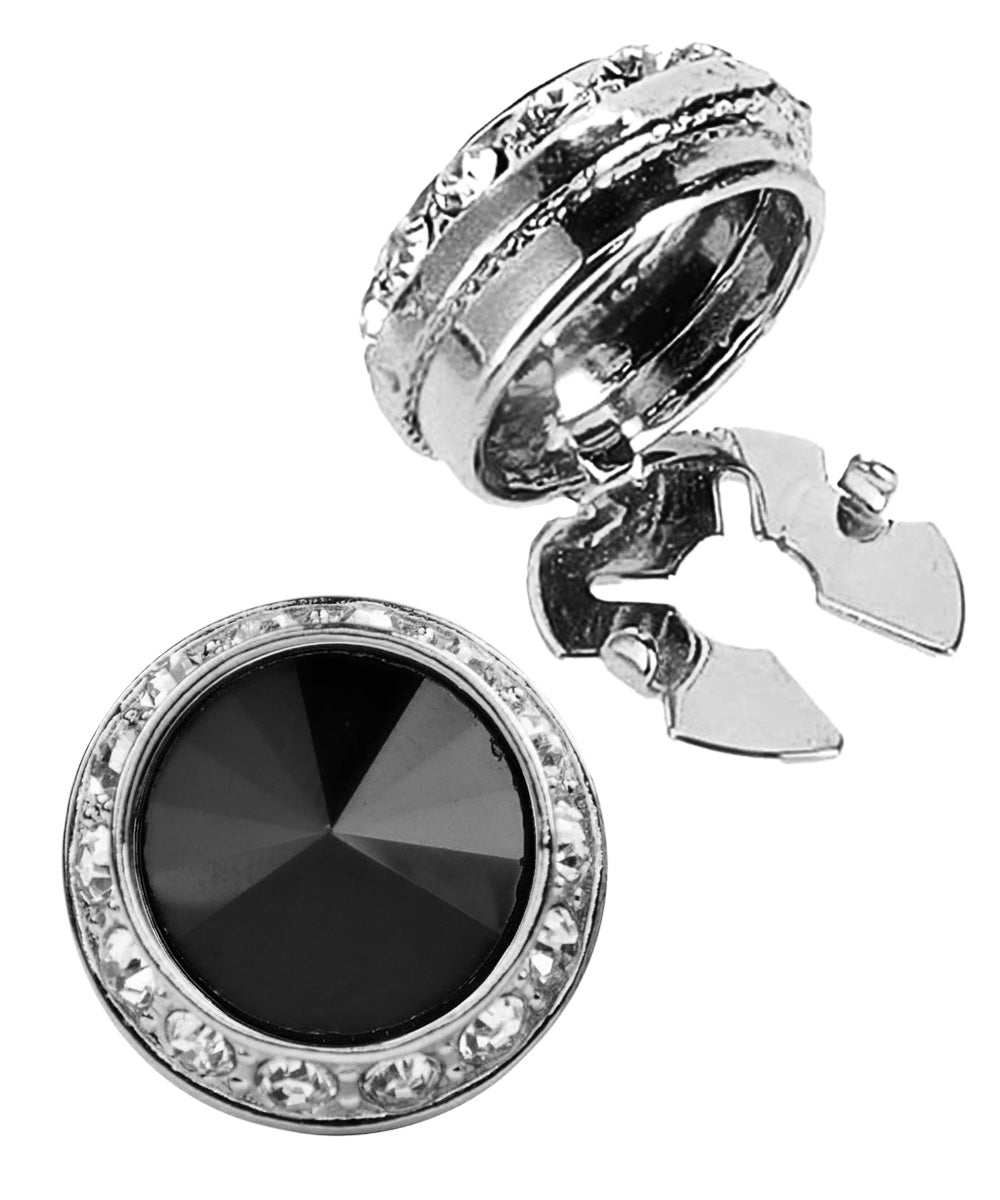 Vittorio Vico Men's Crystal Colorstone Button Cover
