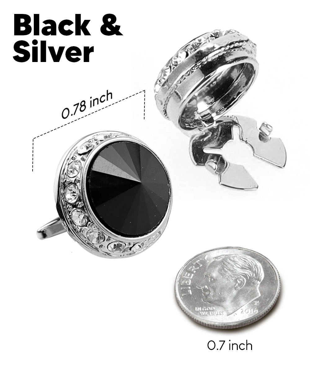 Vittorio Vico Men's Crystal Colorstone Button Cover