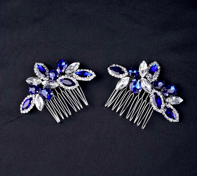 "Sian" - Blue Crystal Bridal Hair Comb