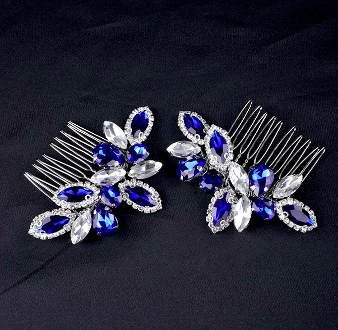 "Sian" - Blue Crystal Bridal Hair Comb