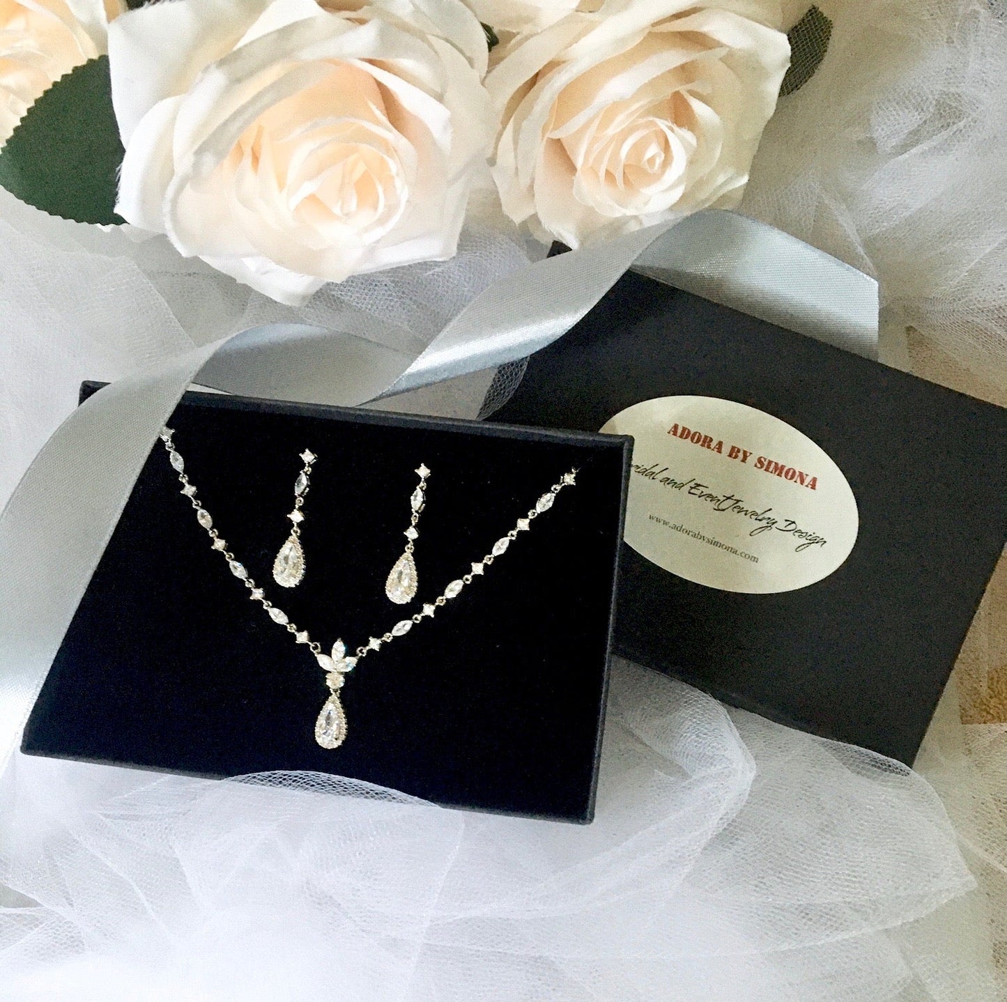 Cynthia - Silver Cubic Zirconia Bridal Jewelry Set