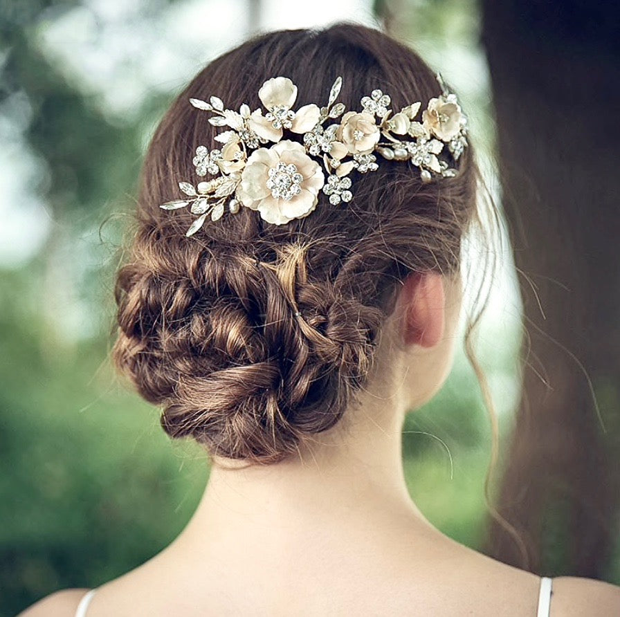 Amaya - Pearl and Crystal Bridal Hair Comb