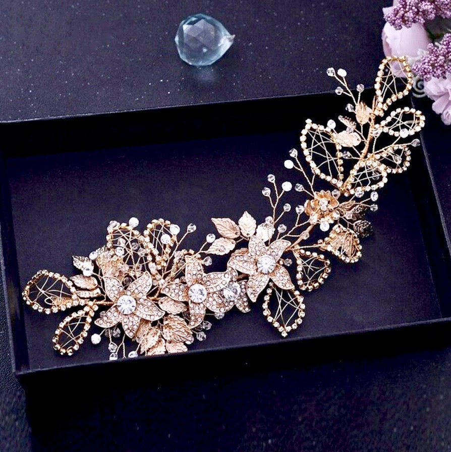 Beaumont - Crystal Bridal Hair Accessory - Available in Silver and Gold