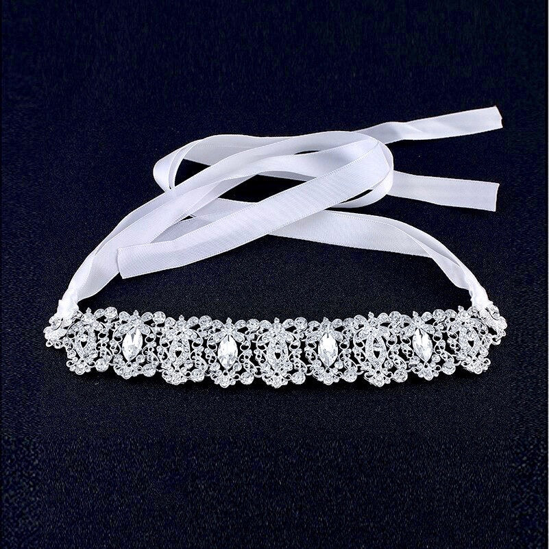 "Miriam" - Silver Crystal Bridal Headband