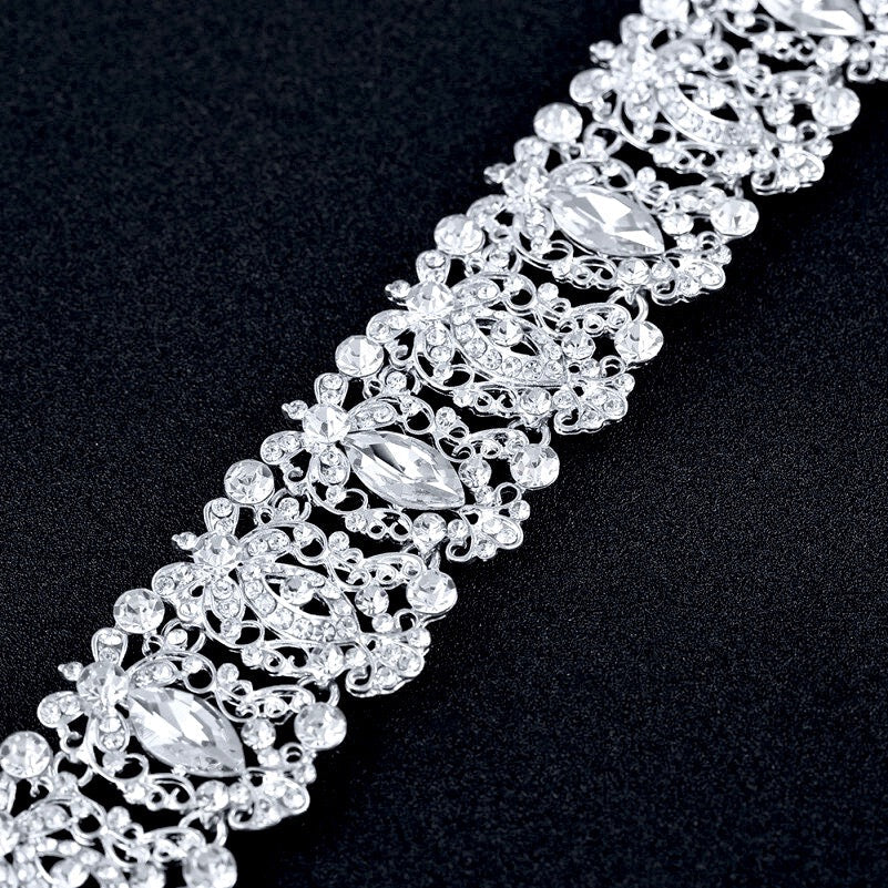"Miriam" - Silver Crystal Bridal Headband