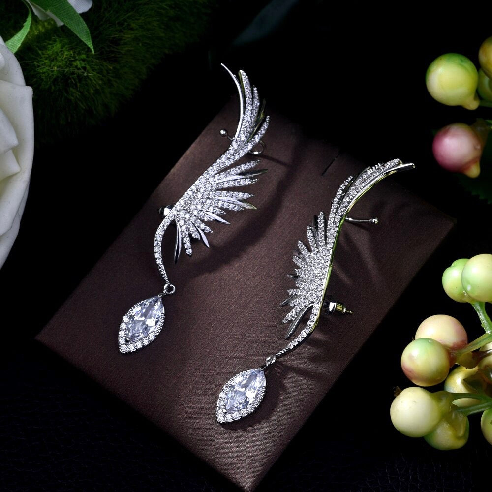 Catalina - Silver Cubic Zirconia Bridal Earrings