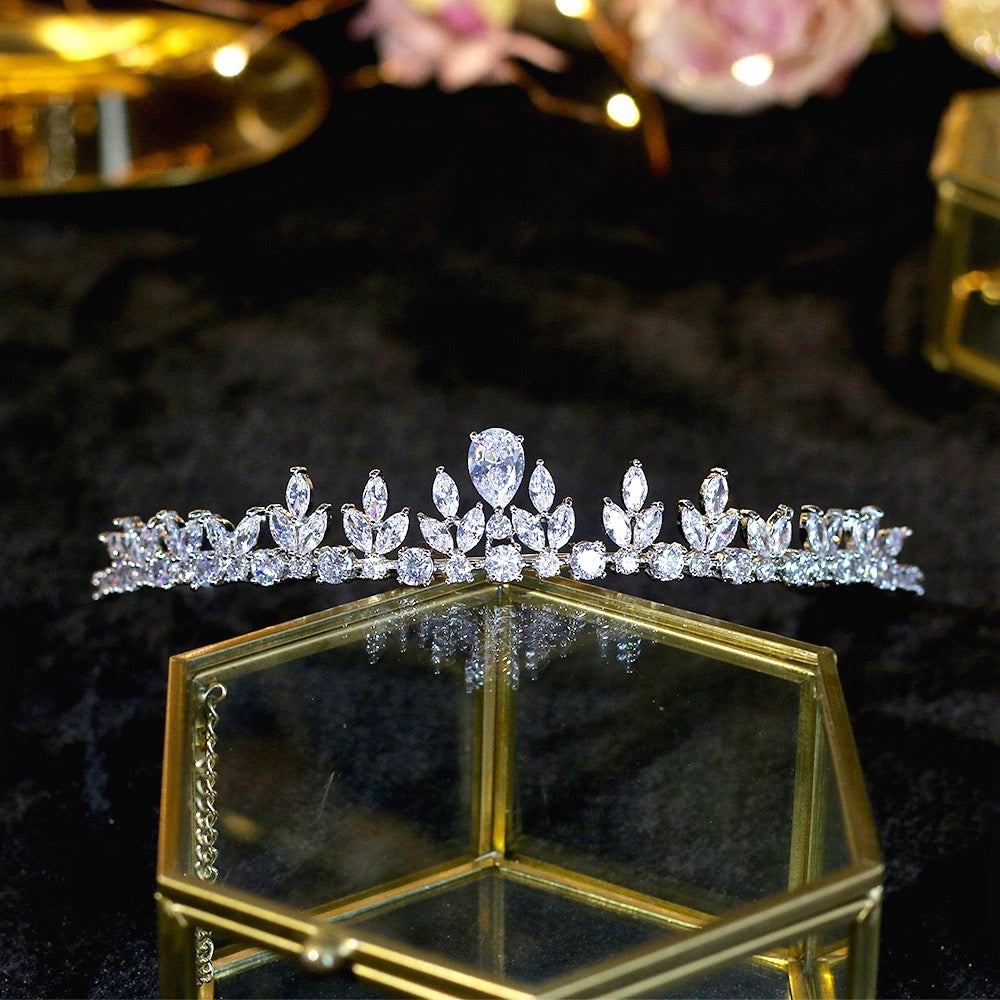 Ivelina - Silver Cubic Zirconia Bridal Tiara