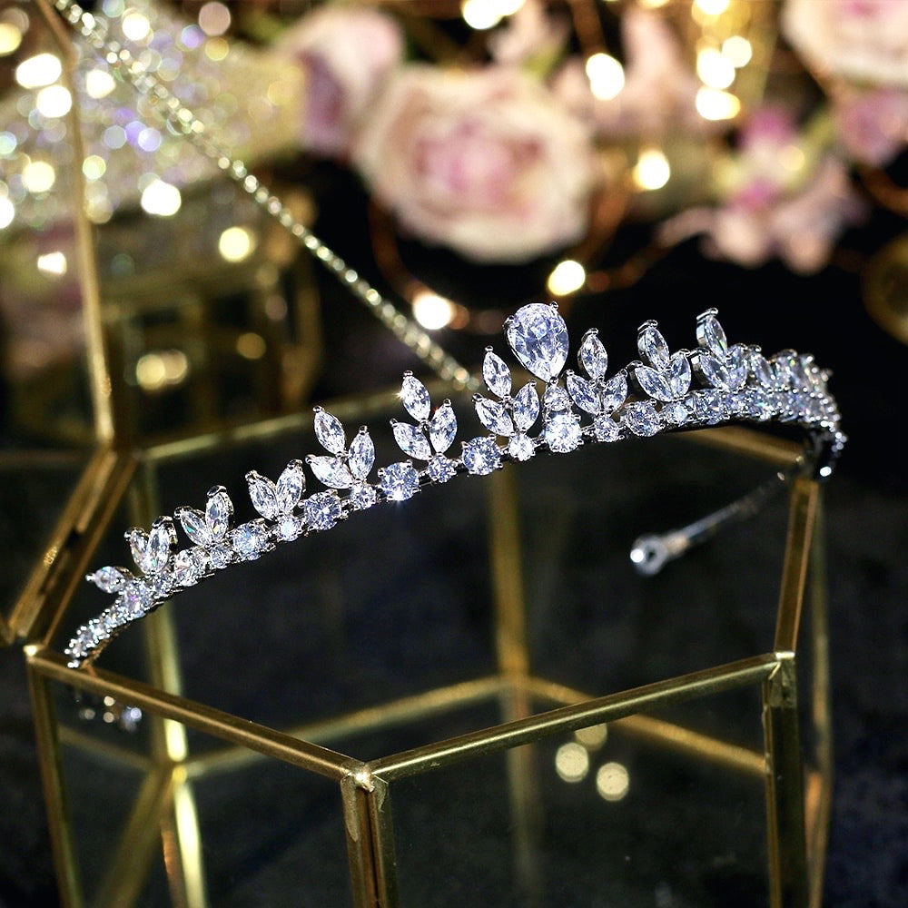 Ivelina - Silver Cubic Zirconia Bridal Tiara