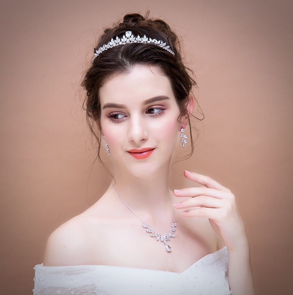 Ivelina - Silver Cubic Zirconia Bridal Tiara