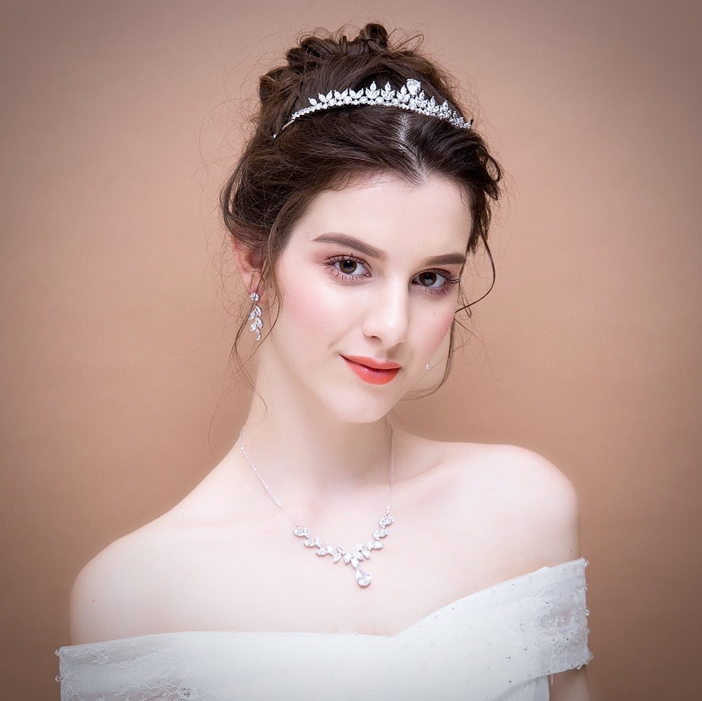 Ivelina - Silver Cubic Zirconia Bridal Tiara
