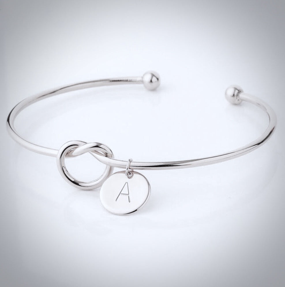 "Valerie" - Knot Bangle Bracelet - Available in Silver, Rose Gold and Yellow Gold