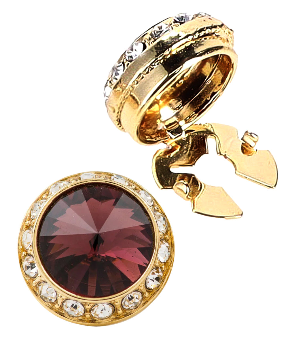 Vittorio Vico Men's Crystal Colorstone Button Cover