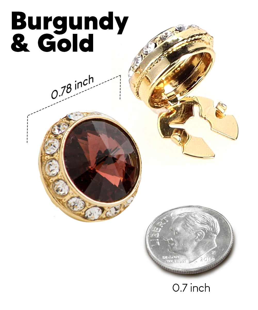 Vittorio Vico Men's Crystal Colorstone Button Cover