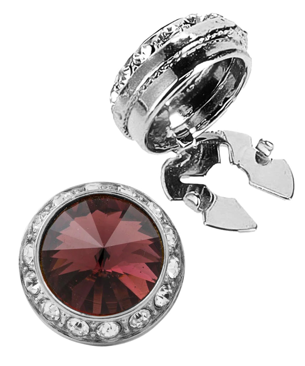 Vittorio Vico Men's Crystal Colorstone Button Cover