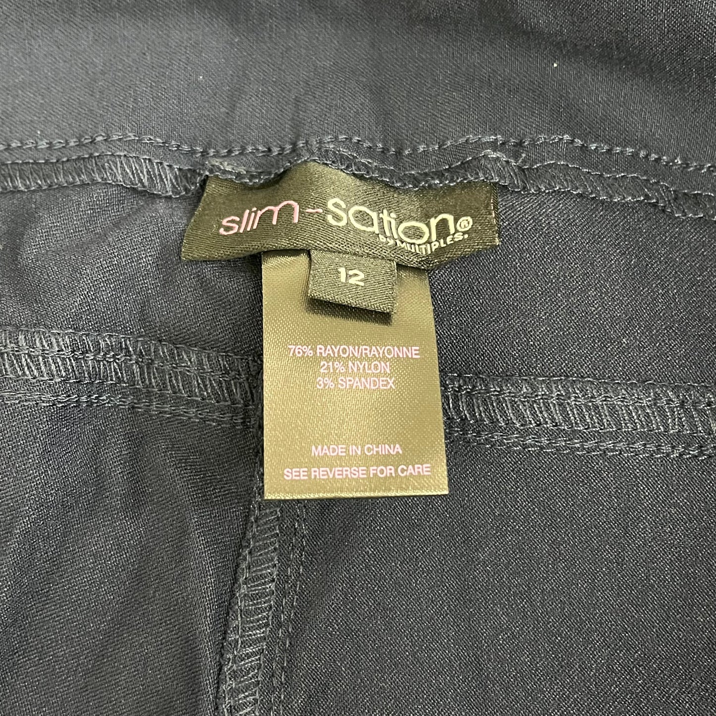 MULTIPLES Ankle Pants Petite Women's Sz 12 Midnight M48716PM