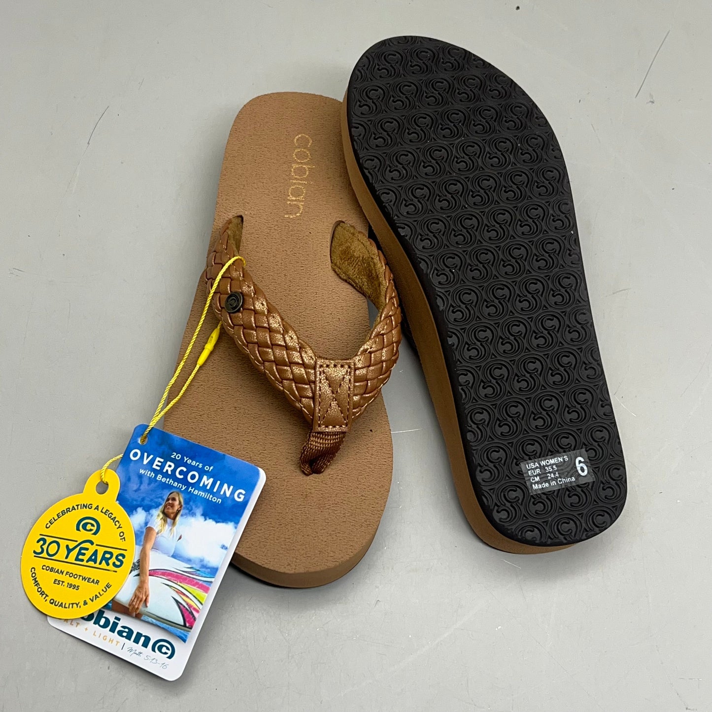COBIAN Braided Bounce Sandals Women's SZ 8, EU 38.5 Chestnut BRB10-210-8