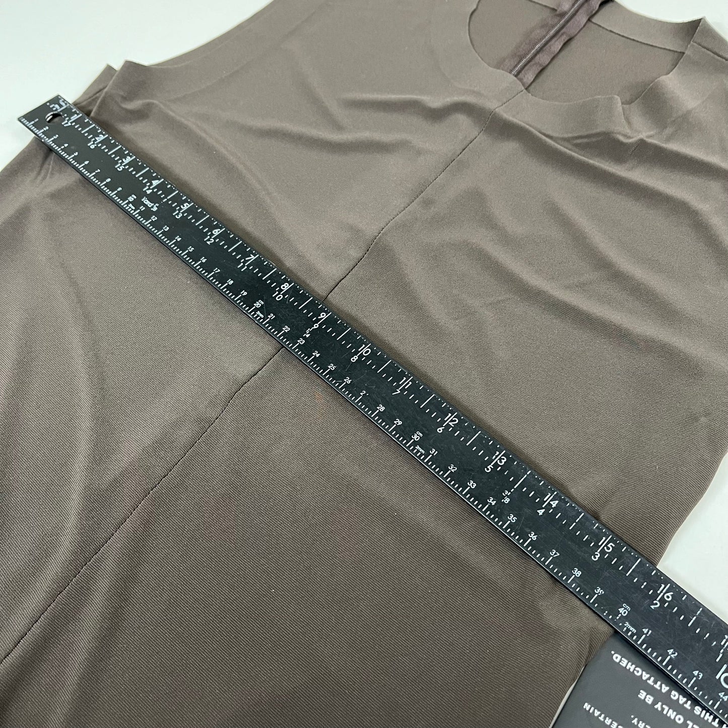 NORMA KAMALI Sleeveless Catsuit w/ Footsie Hidden Zip Women's Sz L/40 Chocolate