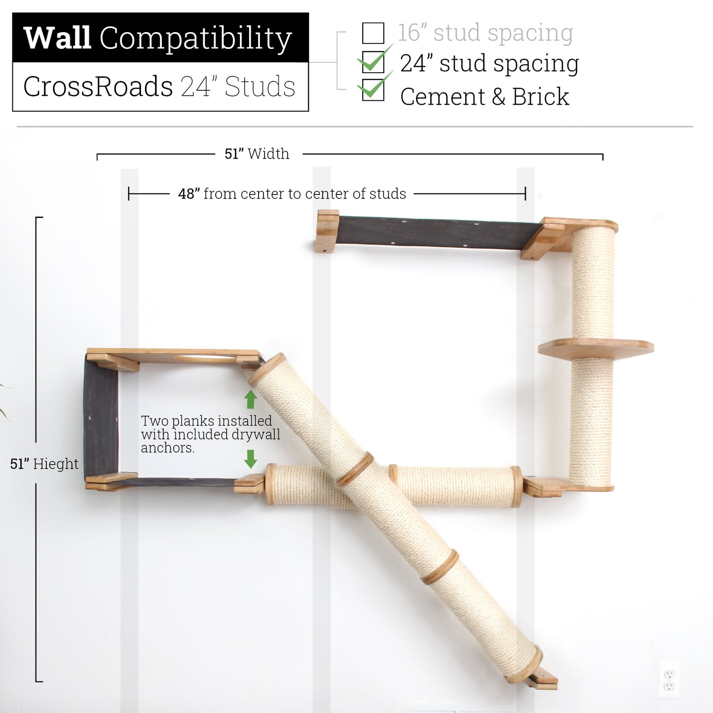 The Crossroads - Cat Wall Scratcher - Tree with Ramp
